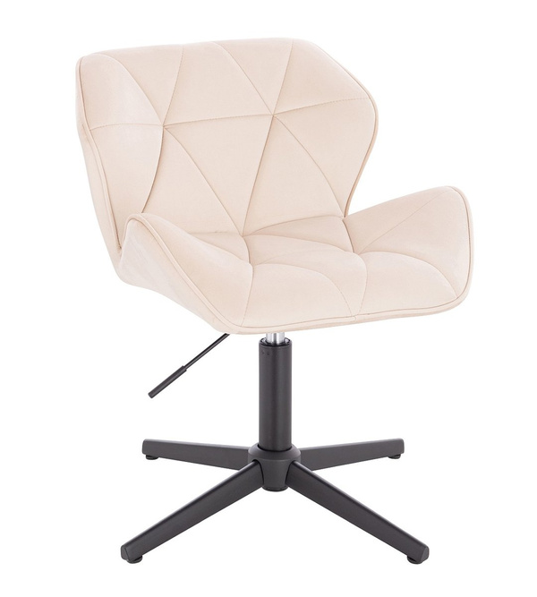 HR111CROSS Krémszínű modern velúr szék fekete lábbal