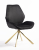 HR350 CSILLAGLÁB Fekete modern velúr szék arany lábbal
