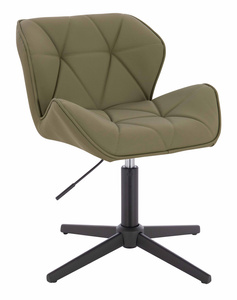 HR111CROSS Khaki Műbőr Premium Soft szék fekete lábbal