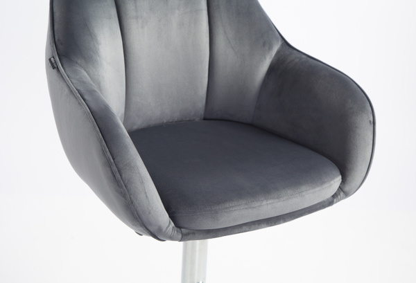 HR2055W Grafit Modern Velúr Szék Krómozott lábbal