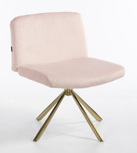 HR150 CSILLAGLÁB Púder Rózsaszín Modern Velúr Szék Arany lábbal