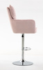 HR250W Púder Rózsaszín modern velúr szék krómozott lábbal