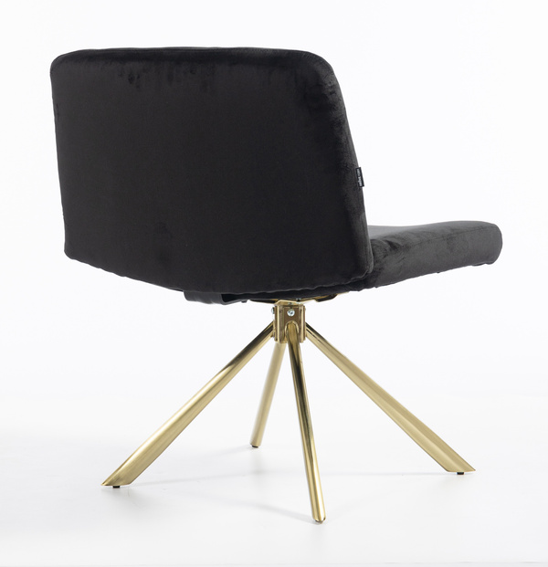 HR150 CSILLAGLÁB Fekete Modern Velúr Szék Arany lábbal