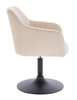HR190N Krémszínű Modern Velúr Szék Fekete lábbal