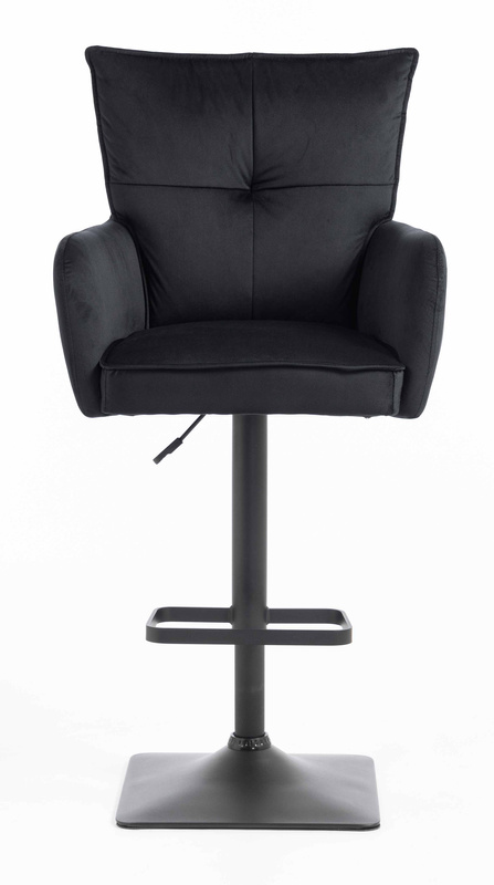 HR250KW Fekete modern velúr szék fekete lábbal