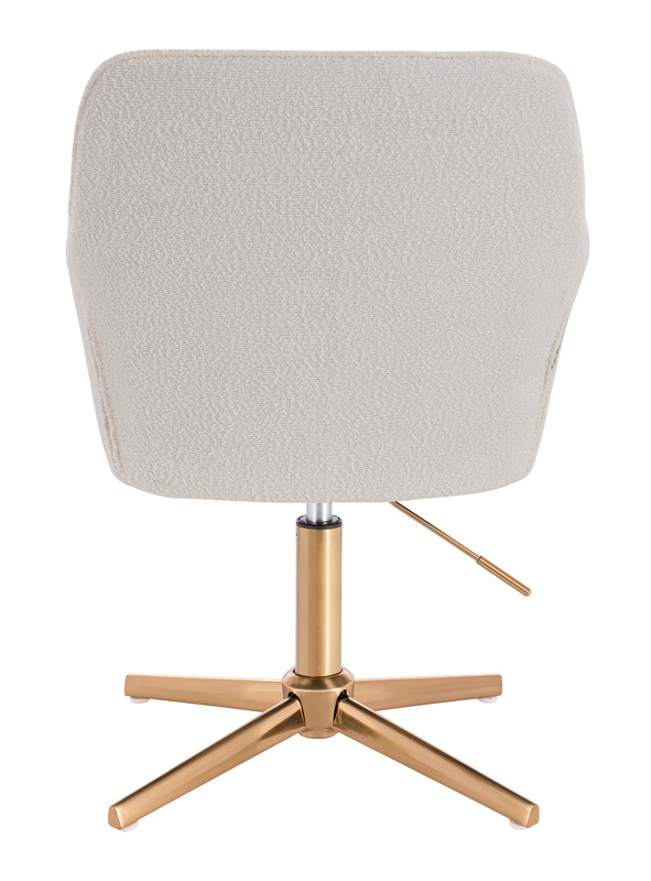 HR550CROSS Krémszínű modern boucle  szék arany lábbal