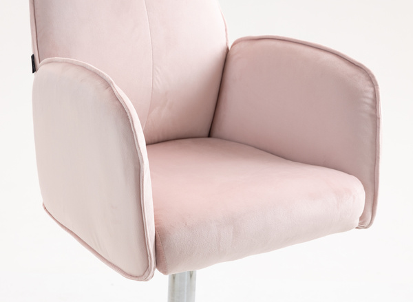 HR280W Puder Rózsaszín  Modern Velúr Szék Krómozott lábbal