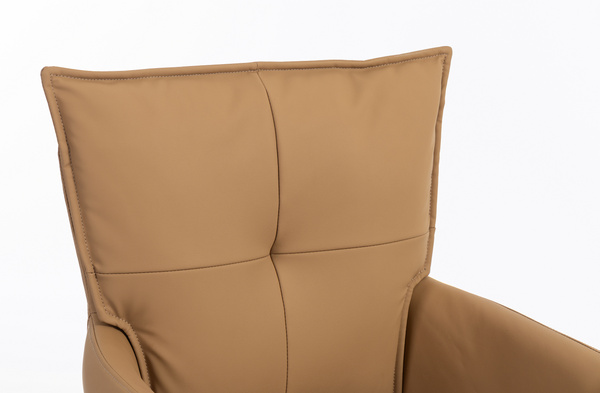 HR250K Karamell Színű Prémium Soft Műbőr Szék Arany Lábbal