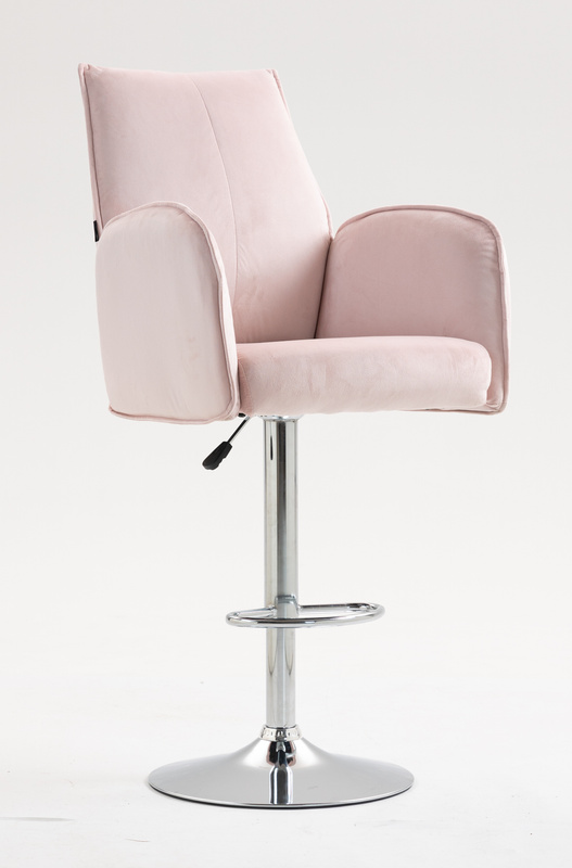 HR280W Puder Rózsaszín  Modern Velúr Szék Krómozott lábbal