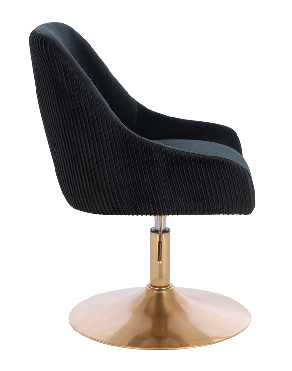 HR920N Fekete Modern Velúr Szék Arany lábbal