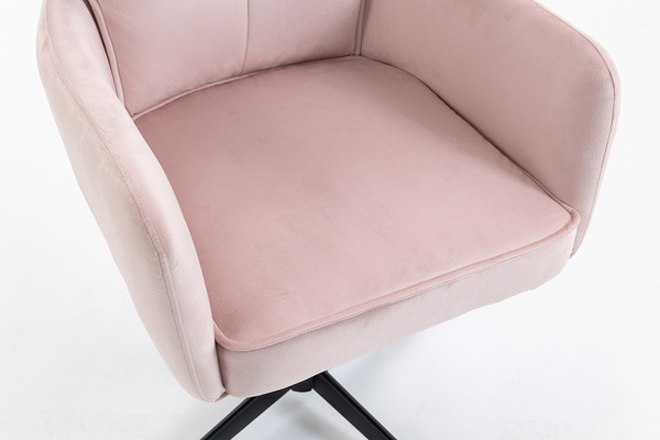 HR250CROSS Púder Rózsaszín modern velúr szék fekete lábbal