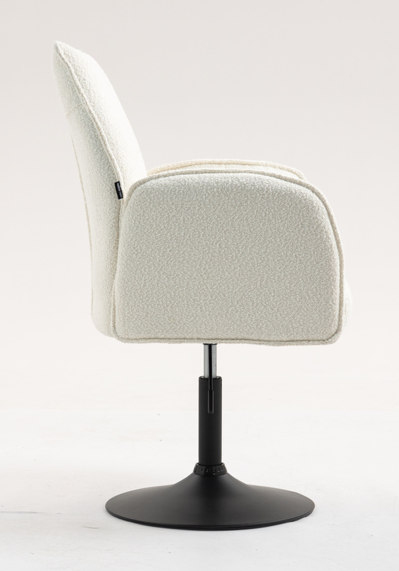 HR280N Krémszínű modern boucle szék fekete lábbal