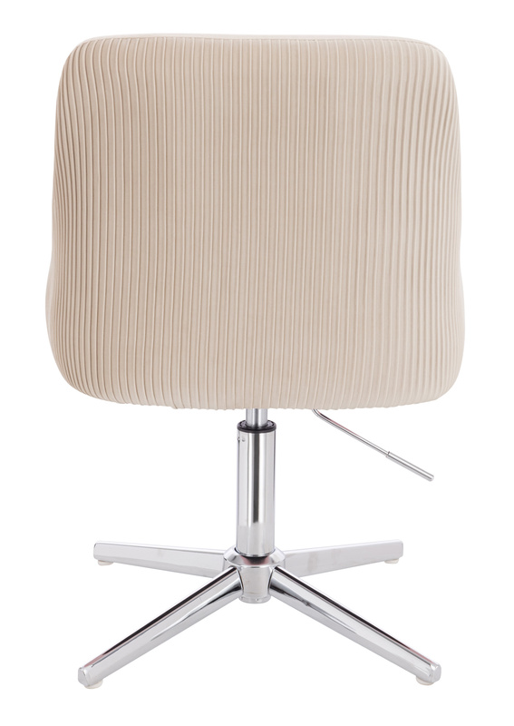 HR920CROSS Krémszínű Modern Velúr Szék Krómozott lábbal