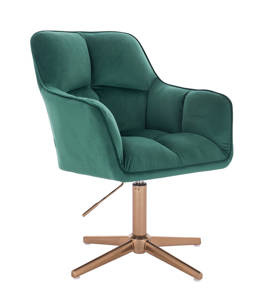 HR550CROSS Sötétzöld modern velúr szék arany lábbal