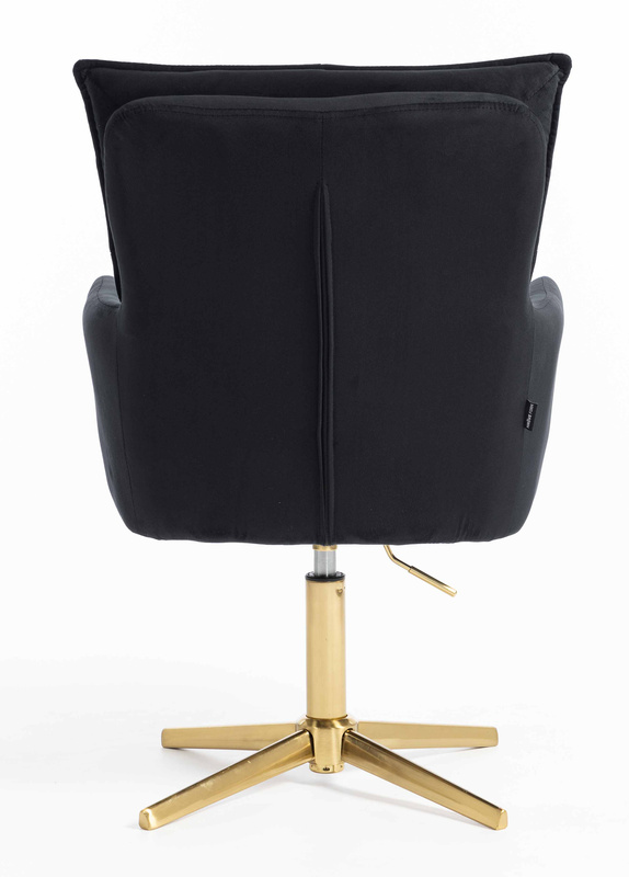 HR250CROSS Fekete modern velúr szék arany lábbal
