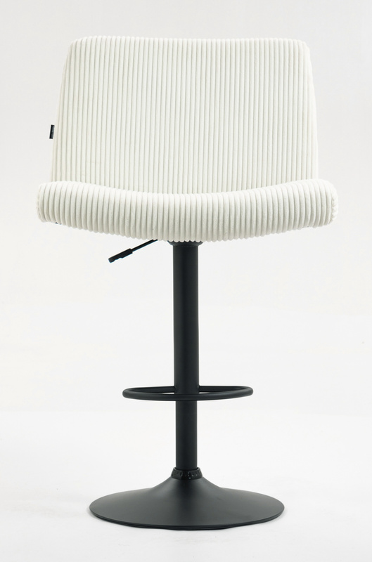 HR150W Fehér Modern Kordbársony Szék Fekete lábbal