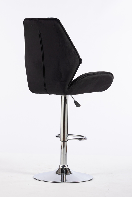 HR350W Fekete modern velúr szék krómozott lábbal
