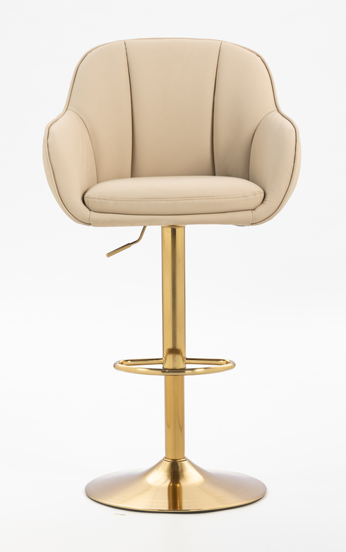 HR2055W Krémszínű Modern Műbőr Szék Aany lábbal