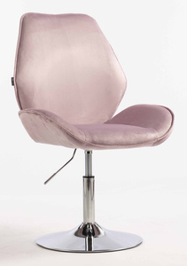 HR350N Halványlila modern velúr szék krómozott lábbal