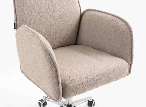 HR280K Latte modern boucle szék krómozott lábbal