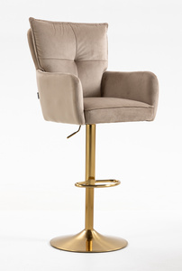 HR250W Latte modern velúr szék arany lábbal