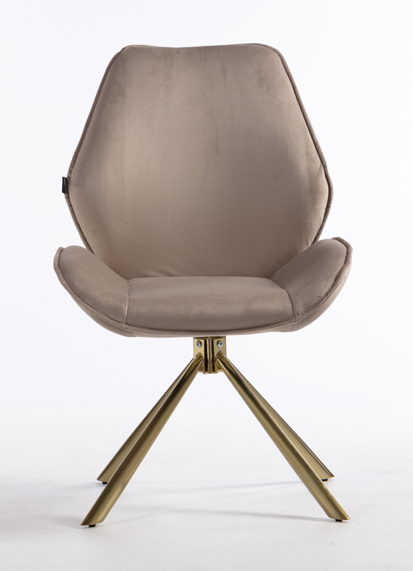 HR350 CSILLAGLÁB Latte modern velúr szék arany lábbal