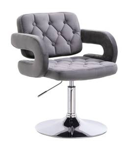 HR8403N Grafit modern velúr szék krómozott lábbal