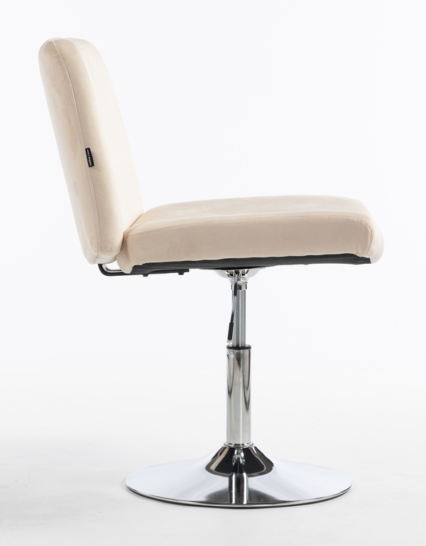 HR150N Krémszínű Modern Velúr Szék Krómozott lábbal