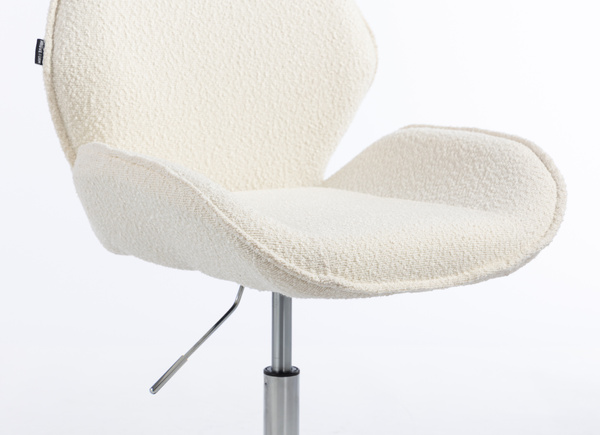 HR350N Krémszínű modern boucle szék krómozott lábbal