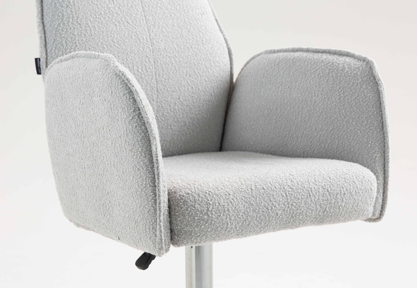 HR280W Szürke modern boucle szék krómozott lábbal