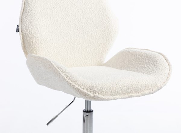 HR350K Krémszínű modern boucle szék krómozott lábbal