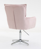 HR250CROSS Púder Rózsaszín modern velúr szék krómozott lábbal