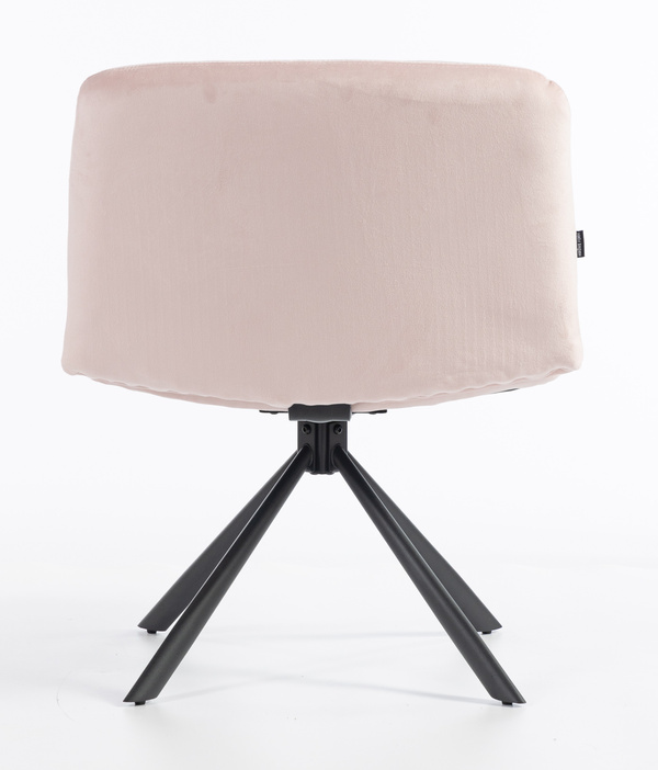 HR150 CSILLAGLÁB Púder Rózsaszín Modern Velúr Szék Fekete lábbal