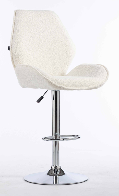 HR350W Krémszínű modern boucle szék krómozott lábbal