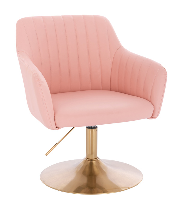 HC190N  Rózsaszín Modern Műbőr Szék Arany lábbal