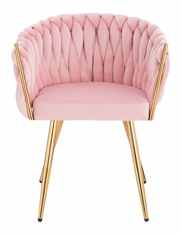 HR750 Szék Arany lábakkal Púder Rózsaszín velúr
