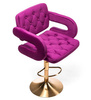 HR8403W Fukszia modern velúr szék arany lábbal