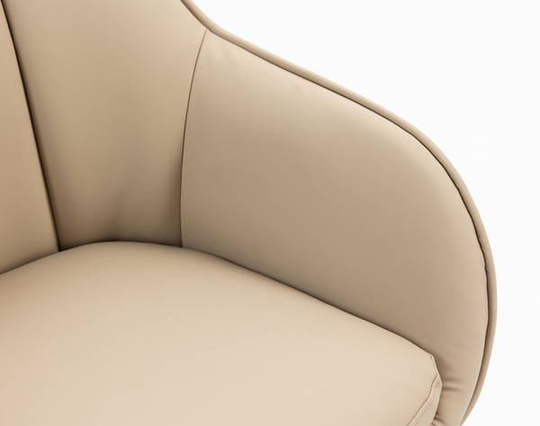 HR2055K Krémszínű Modern Műbőr Szék Fekete lábbal