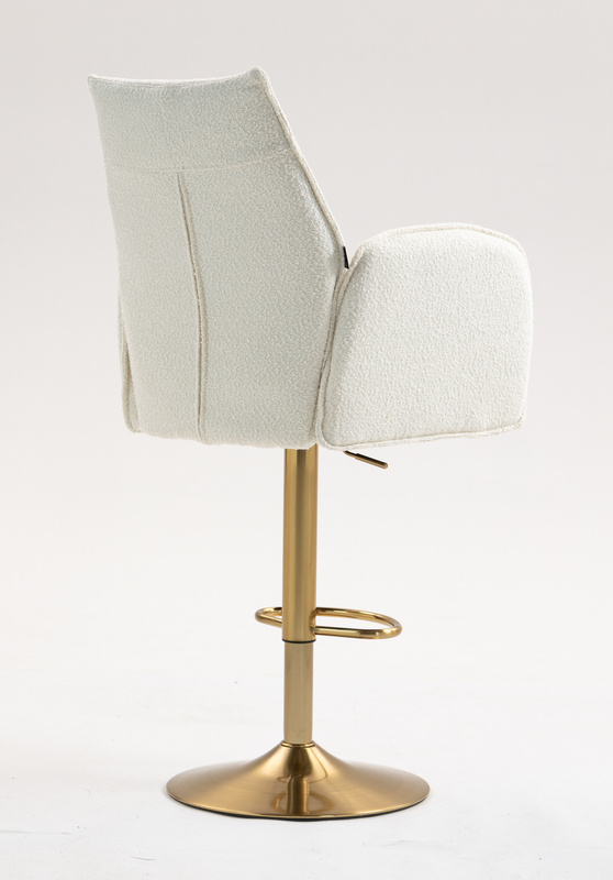 HR280W Krémszínű modern boucle szék arany lábbal