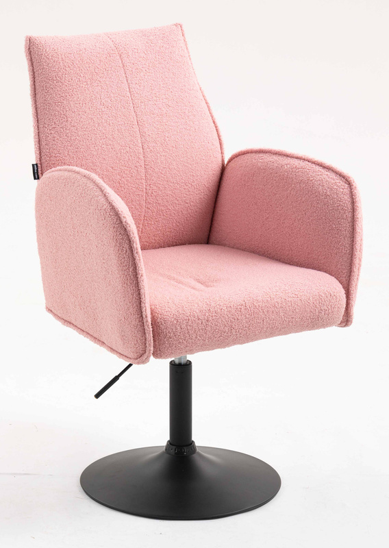 HR280N Púder Rózsaszín modern boucle szék fekete lábbal