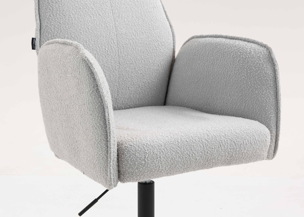 HR280K Szürke modern boucle szék fekete lábbal
