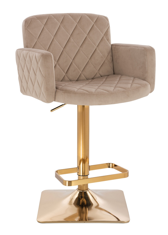HR802KW Latte Modern Velúr Szék Arany lábbal