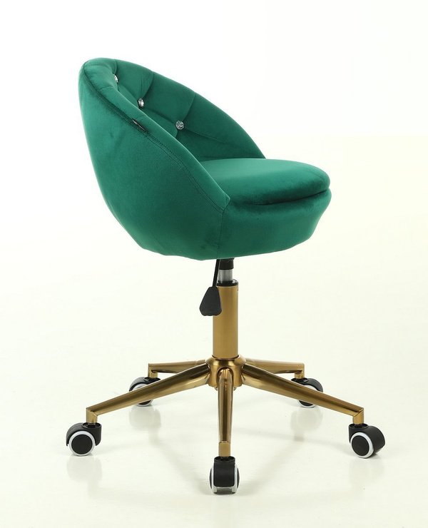 HR948K Sötétzöld Modern Velúr Szék Arany lábbal