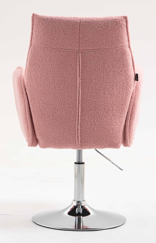 HR280N Púder Rózsaszín modern boucle szék krómozott lábbal