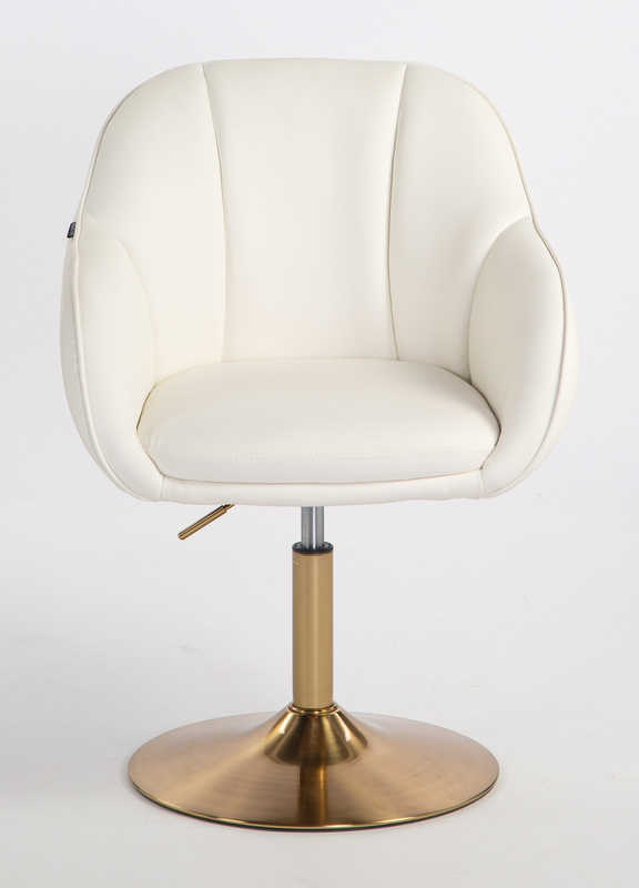 HR2055N Fehér Modern Műbőr Szék Aany lábbal