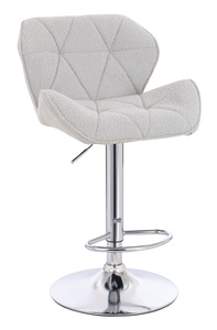 HR111W Szürke modern boucle  szék krómozott lábbal