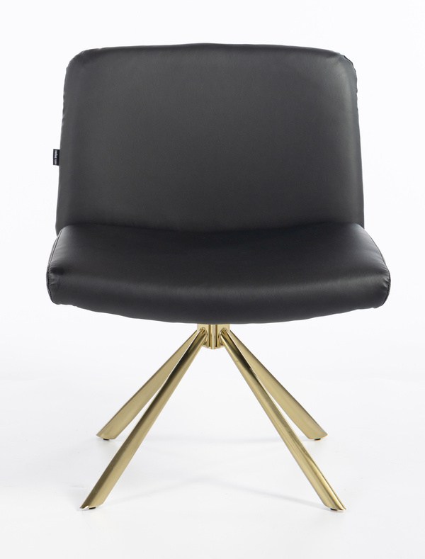 HR150 CSILLAGLÁB Fekete Modern Műbőr Szék Arany lábbal