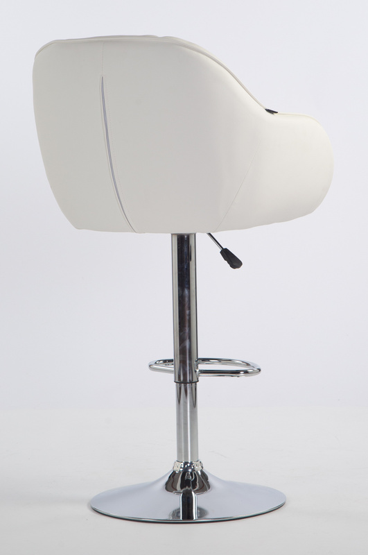 HR2055W Fehér Modern Műbőr Szék Krómozott lábbal