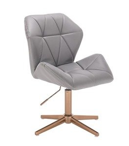 HR212CROSS ZIC-ZAC Szürke modern műbőr szék arany lábbal