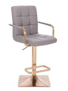 HC1015WP Négyzet Szürke modern műbőr szék arany lábbal